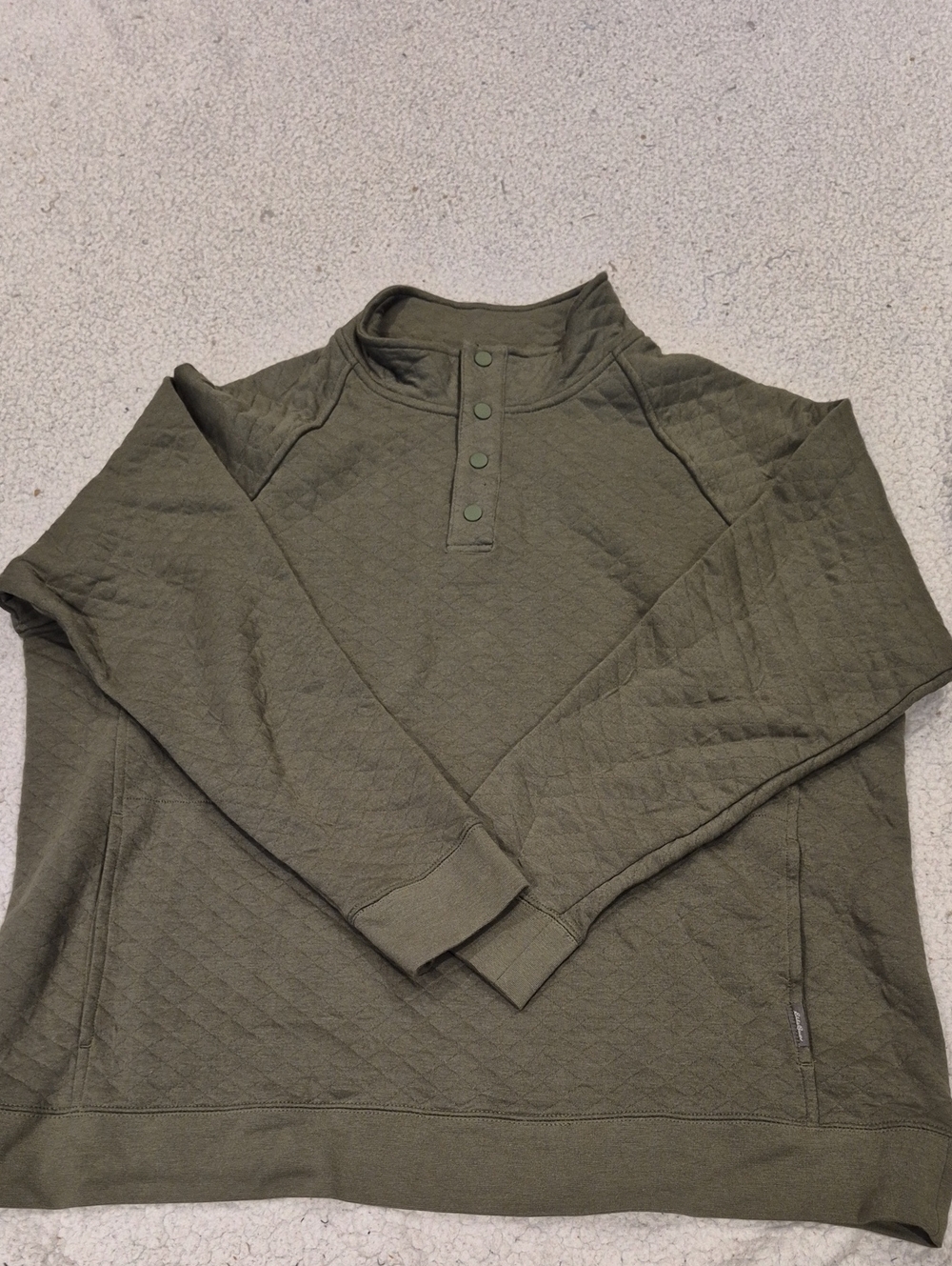 Eddie Bauer Men's XXL Quilted quarter snap button sweater With Kangaroo Pocket